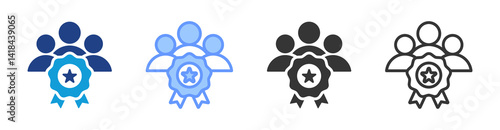Recognition icon set multiple style collection