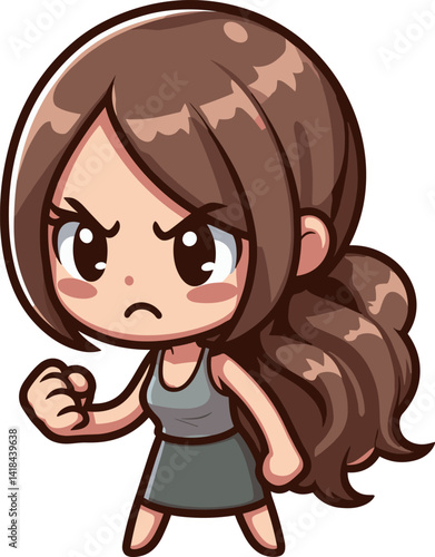 怒っている女性のイラスト
