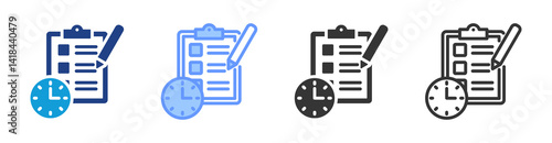 Examination icon set multiple style collection