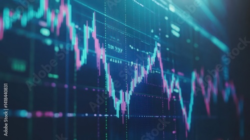 Dynamic stock market chart displaying fluctuating price trends