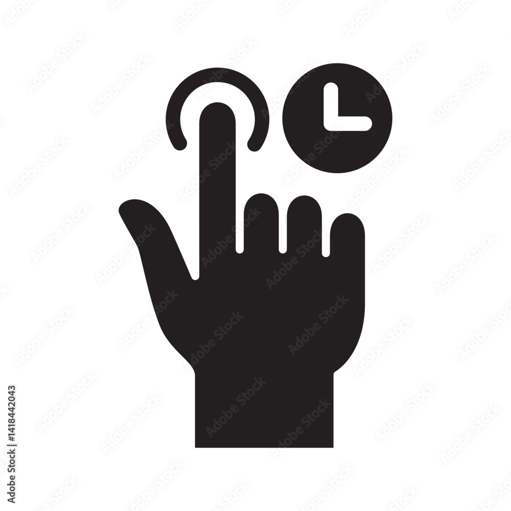 Click touch and hold, screen gesture icon. Click hold icon. Tap and stay, touch screen symbol. Thin line icon. Vector illustration Click touch and hold, screen gesture icon. Click hold icon. Tap and stay, touch screen symbol. Thin line icon. Vector illustration