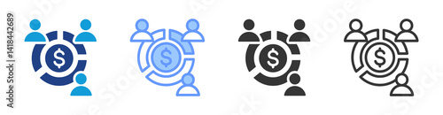 Shares icon set multiple style collection