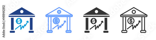 Stock Exchange icon set multiple style collection