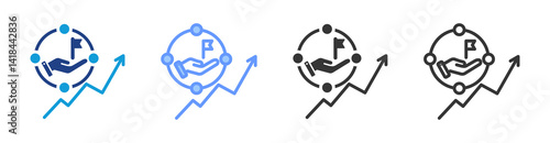 Ipo Process icon set multiple style collection