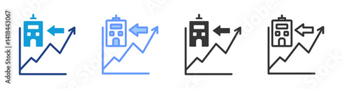 Treasury Stock icon set multiple style collection