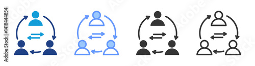 Employee Turnover icon set multiple style collection