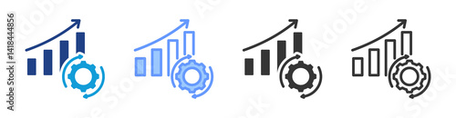 Process Improvement icon set multiple style collection