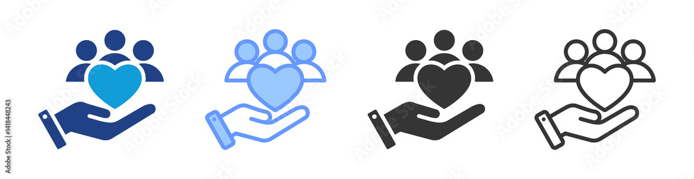 Community Service icon set multiple style collection Community Service icon set multiple style collection