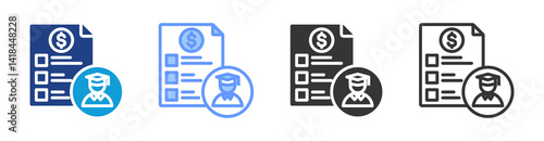 Sponsorship icon set multiple style collection