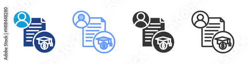 Personal Essay icon set multiple style collection