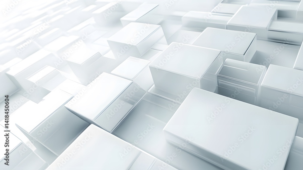 Modern abstract white background, sleek geometric square structure, futuristic tech-inspired light reflections, depth and layering effect, high resolution. Modern abstract white background, sleek geometric square structure, futuristic tech-inspired light reflections, depth and layering effect, high resolution.