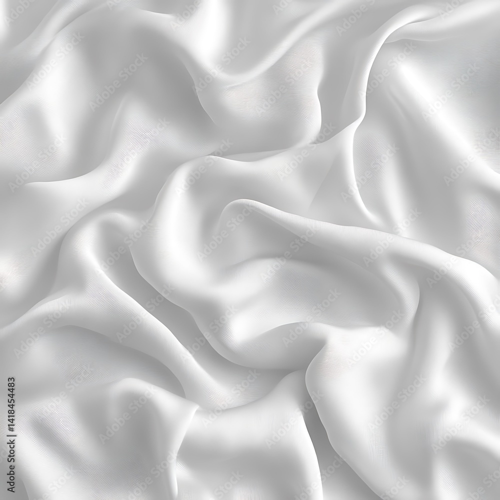 Obraz premium Luxurious white fabric with soft, flowing drapes and subtle texture