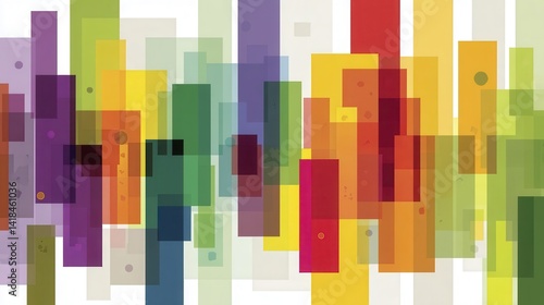 Geometric arrangement of colorful rectangles, clean and modern style - rectangle vibrant abstract illustration
