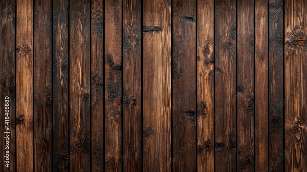 Naklejka premium Dark brown wooden planks background