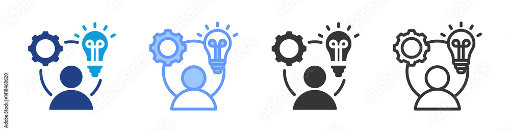 Initiatives icon set multiple style collection Initiatives icon set multiple style collection