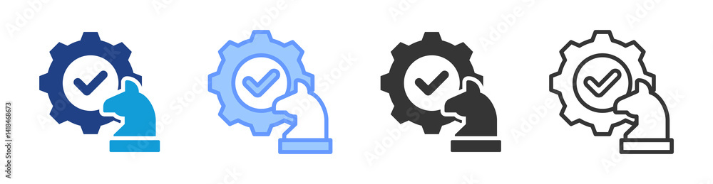 Strategy To Execution icon set multiple style collection Strategy To Execution icon set multiple style collection