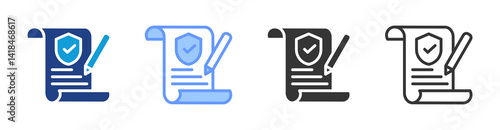 Policies icon set multiple style collection