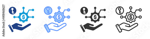 Business Functionality icon set multiple style collection