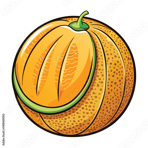 Ripe cantaloupe, sliced