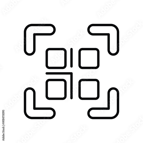  Identification By Quar Code icon vector stock illustration