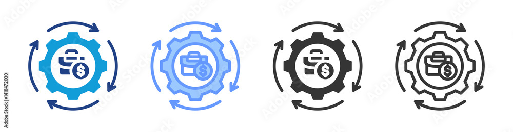 Fototapeta premium Business Model icon set multiple style collection