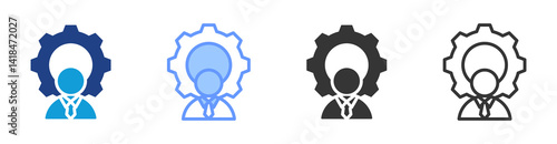 Management icon set multiple style collection
