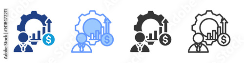 Development icon set multiple style collection