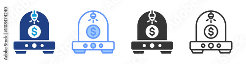 Business Incubator icon set multiple style collection