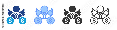 Angel Investor icon set multiple style collection
