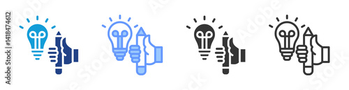 Job Creation icon set multiple style collection
