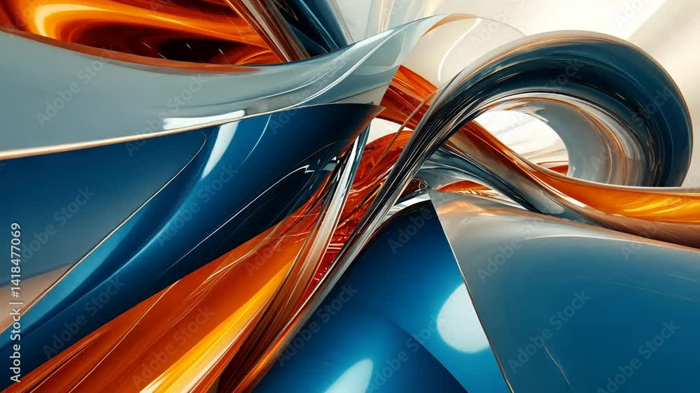 Glossy, abstract, digital artwork featuring flowing, vibrant metallic forms Glossy, abstract, digital artwork featuring flowing, vibrant metallic forms