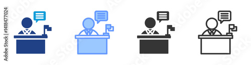 Administrative Dispute icon set multiple style collection