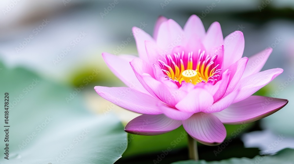 Soft pink lotus flower in bloom Soft pink lotus flower in bloom