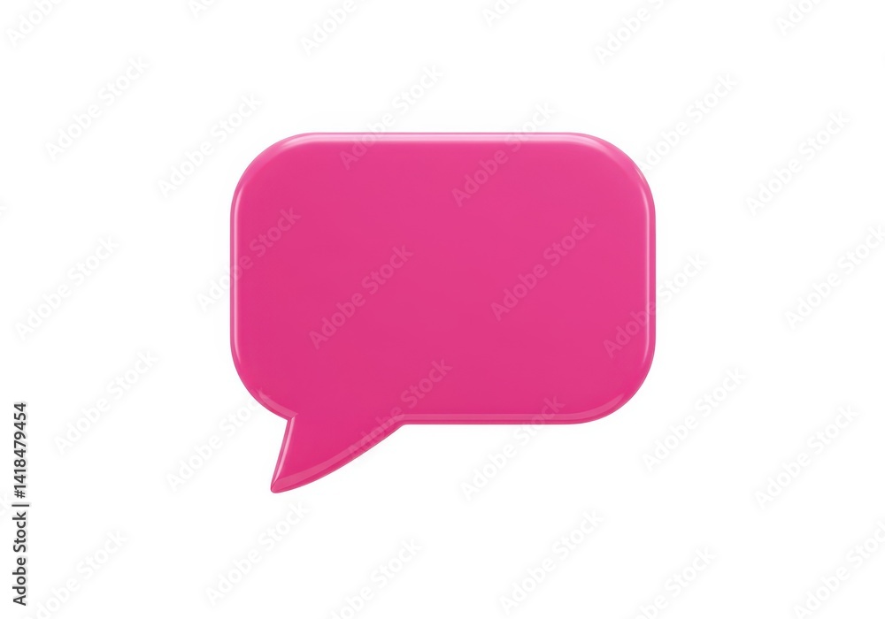 3d pink speech bubble vector graphic isolated on white background 3d pink speech bubble vector graphic isolated on white background