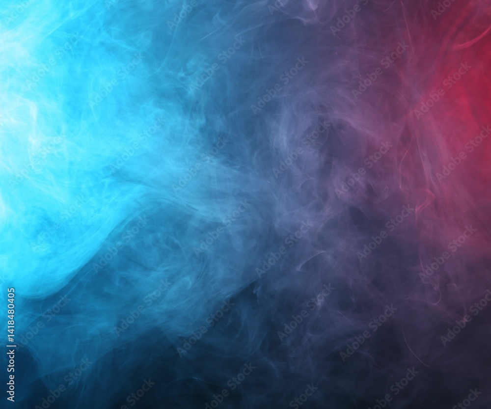 Obraz premium Beautiful smoke in neon lights on dark background