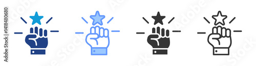 Motivation icon set multiple style collection