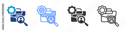 Employability icon set multiple style collection