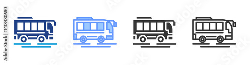 Transportation icon set multiple style collection