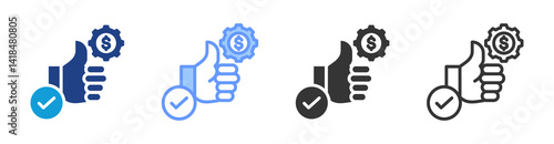 Worth icon set multiple style collection
