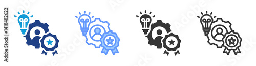 Skills icon set multiple style collection