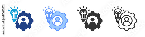 Talent Management icon set multiple style collection