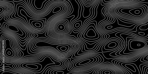 Complex topographic contour lines abstract geographic map. Intricate line patterns on background.

