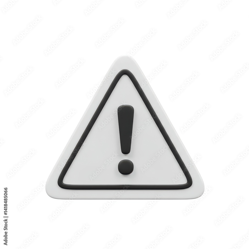 3d warning sign alert symbol isolated on white background 3d warning sign alert symbol isolated on white background