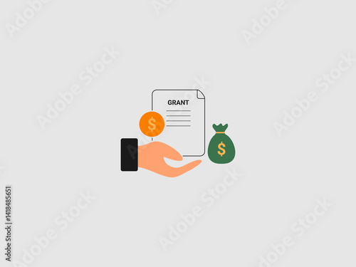 One hand is placing a coin with a dollar sign onto the document