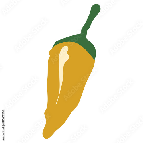 A yellow hot chili pepper