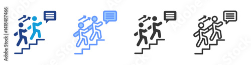 Mentorship icon set multiple style collection