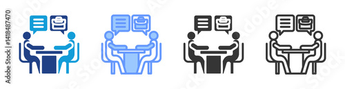 Career Counselling icon set multiple style collection