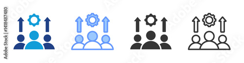 Leadership Development icon set multiple style collection