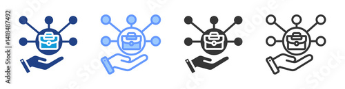 Job Enrichment icon set multiple style collection
