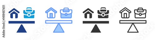 Work Life Balance icon set multiple style collection